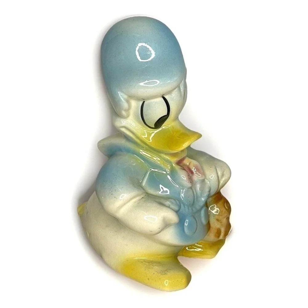 vtg 1940s 1950s Donald Duck ceramic Figurine Leeds China Disney fish